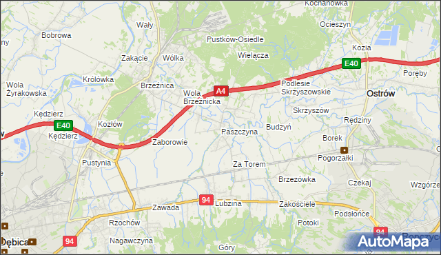 mapa Paszczyna, Paszczyna na mapie Targeo