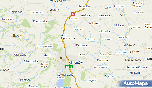 mapa Pęchowiec, Pęchowiec na mapie Targeo