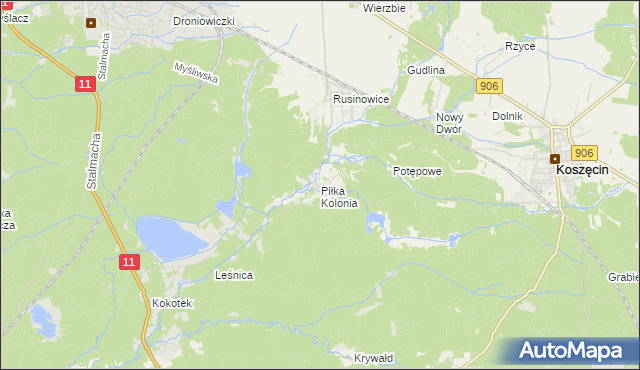 mapa Piłka Kolonia, Piłka Kolonia na mapie Targeo