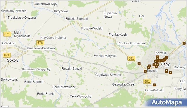 mapa Płonka-Matyski, Płonka-Matyski na mapie Targeo