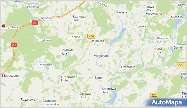 mapa Połęczyno, Połęczyno na mapie Targeo