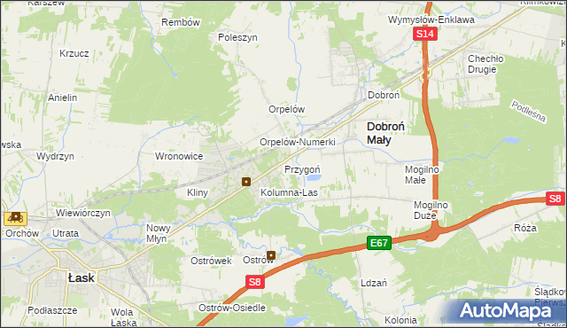 mapa Przygoń, Przygoń na mapie Targeo