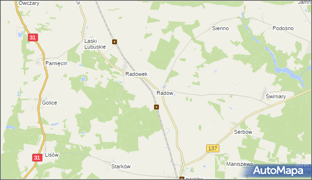 mapa Radów, Radów na mapie Targeo