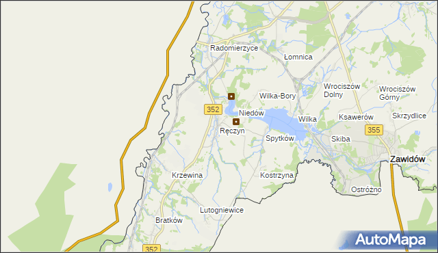 mapa Ręczyn, Ręczyn na mapie Targeo