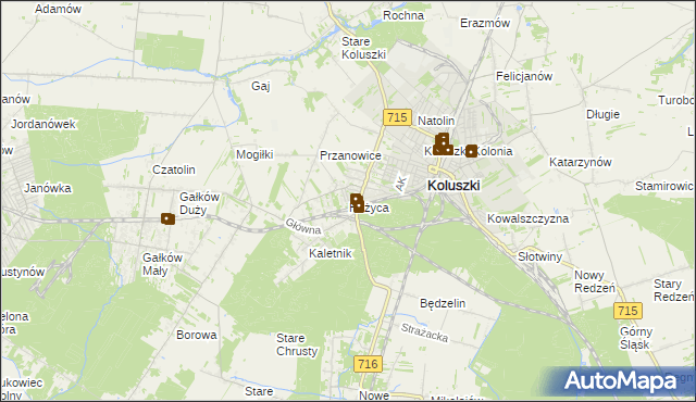 mapa Różyca, Różyca na mapie Targeo