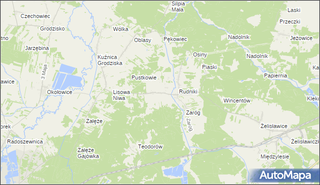 mapa Rudniki-Kolonia, Rudniki-Kolonia na mapie Targeo