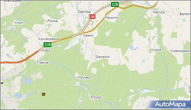 mapa Sieciemin, Sieciemin na mapie Targeo