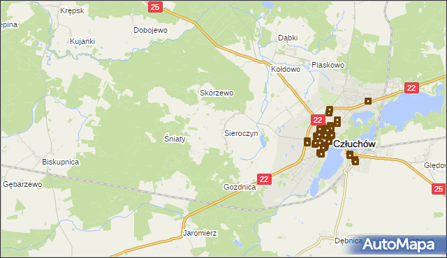 mapa Sieroczyn, Sieroczyn na mapie Targeo