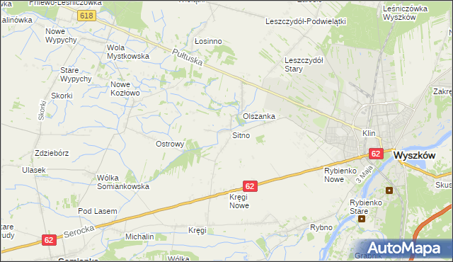 mapa Sitno gmina Wyszków, Sitno gmina Wyszków na mapie Targeo