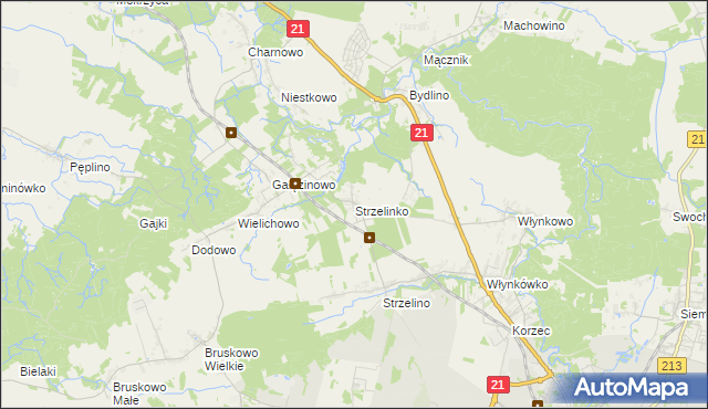 mapa Strzelinko, Strzelinko na mapie Targeo