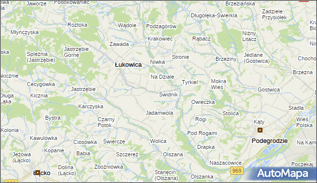 mapa Świdnik gmina Łukowica, Świdnik gmina Łukowica na mapie Targeo