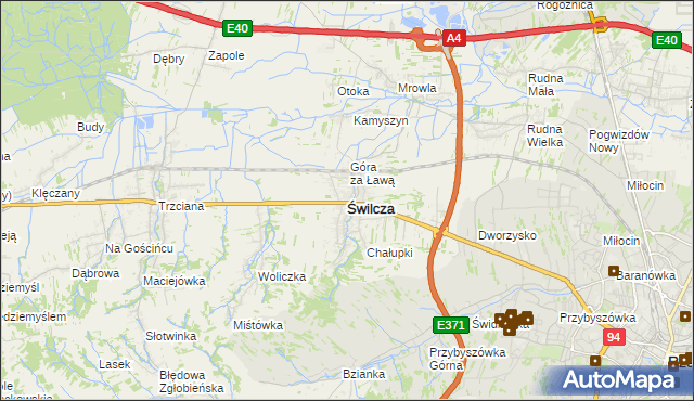 mapa Świlcza, Świlcza na mapie Targeo