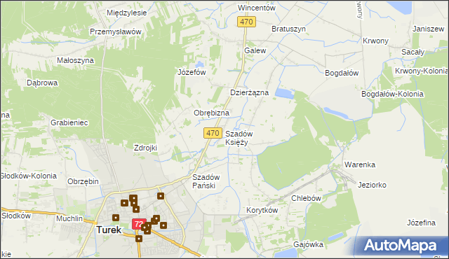 mapa Szadów Księży, Szadów Księży na mapie Targeo