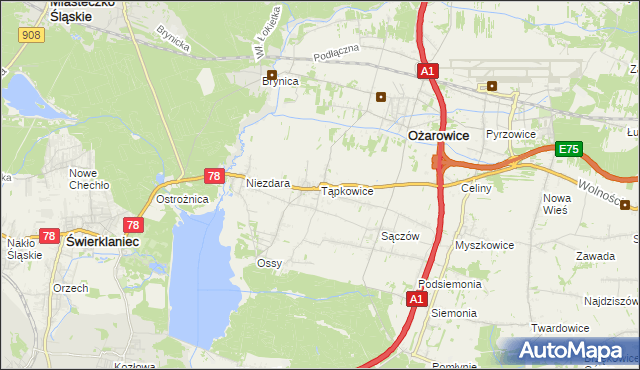 mapa Tąpkowice, Tąpkowice na mapie Targeo