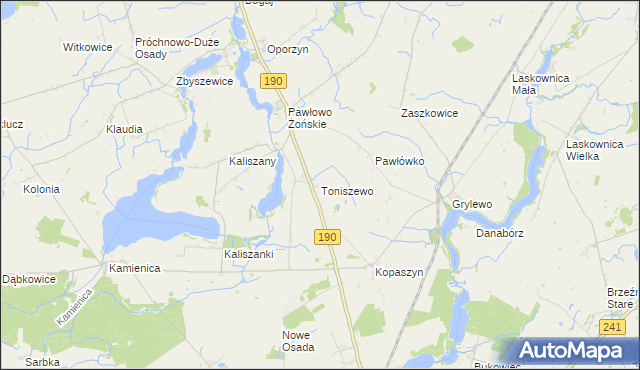 mapa Toniszewo, Toniszewo na mapie Targeo