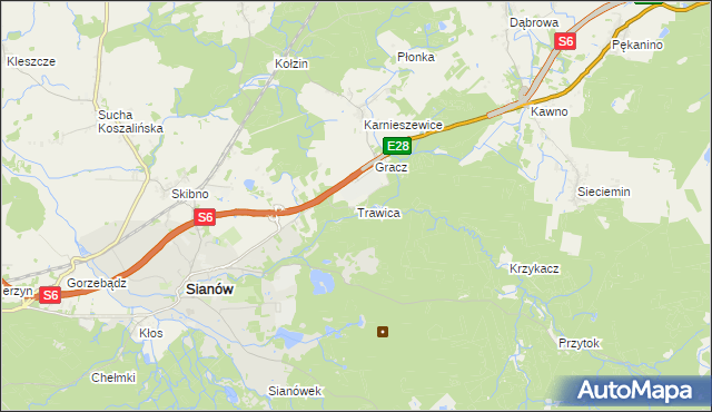 mapa Trawica, Trawica na mapie Targeo