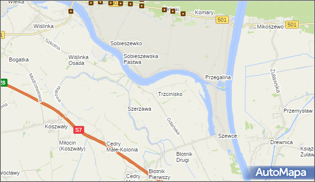 mapa Trzcinisko, Trzcinisko na mapie Targeo
