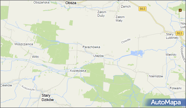 mapa Ułazów, Ułazów na mapie Targeo