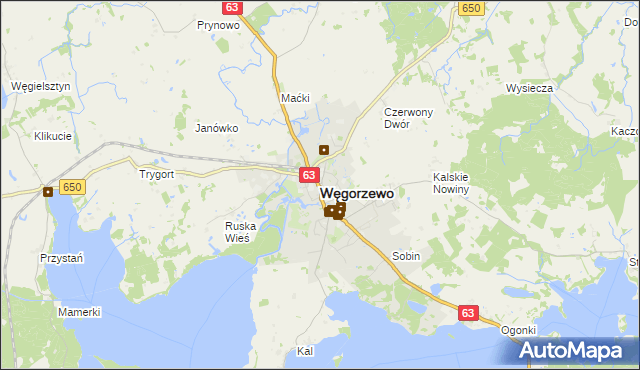 mapa Węgorzewo, Węgorzewo na mapie Targeo