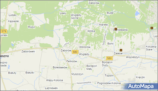 mapa Wiktorów gmina Leszno, Wiktorów gmina Leszno na mapie Targeo