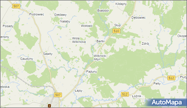 mapa Wilknicki Młyn, Wilknicki Młyn na mapie Targeo