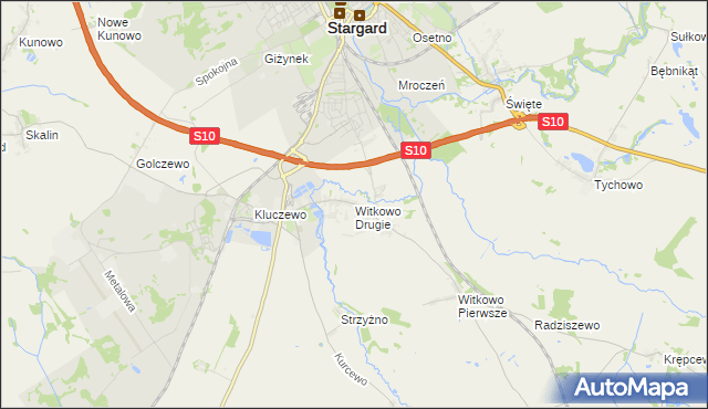mapa Witkowo Drugie, Witkowo Drugie na mapie Targeo