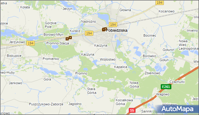 mapa Wójtostwo gmina Pobiedziska, Wójtostwo gmina Pobiedziska na mapie Targeo