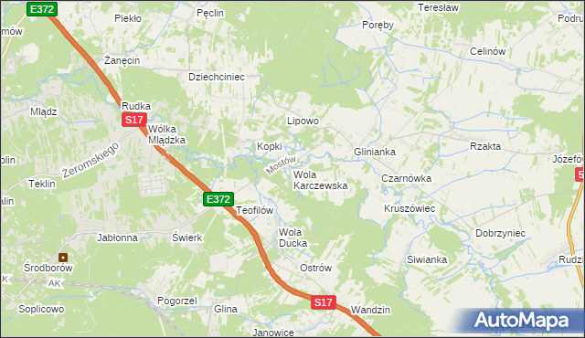 mapa Wola Karczewska, Wola Karczewska na mapie Targeo