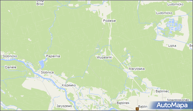 mapa Wypalanki gmina Oborniki, Wypalanki gmina Oborniki na mapie Targeo