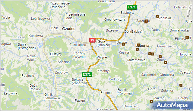 mapa Wyżne, Wyżne na mapie Targeo