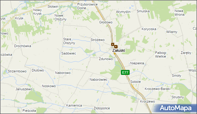 mapa Zdunowo gmina Załuski, Zdunowo gmina Załuski na mapie Targeo