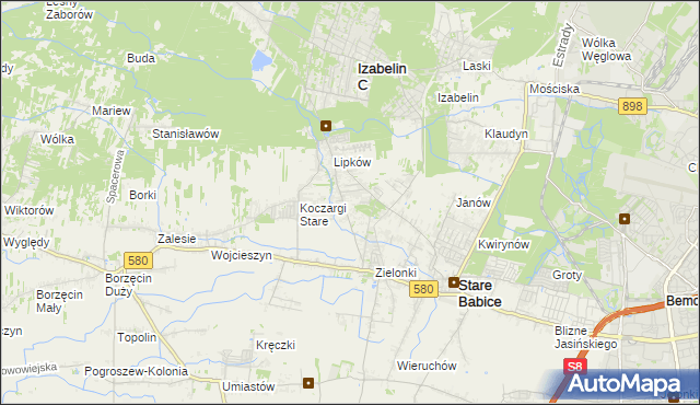 mapa Zielonki-Wieś, Zielonki-Wieś na mapie Targeo