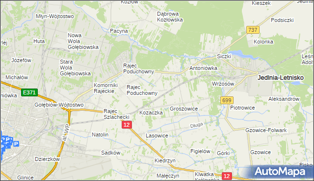 mapa Dawidów gmina Jedlnia-Letnisko, Dawidów gmina Jedlnia-Letnisko na mapie Targeo