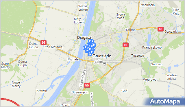 mapa Grudziądza, Grudziądz na mapie Targeo