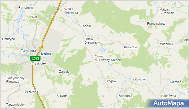 mapa Orłów Murowany-Kolonia, Orłów Murowany-Kolonia na mapie Targeo