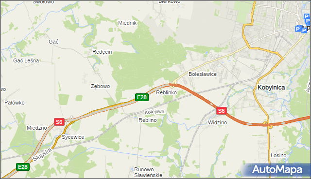 mapa Reblinko, Reblinko na mapie Targeo