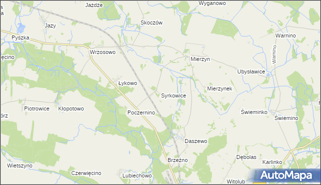 mapa Syrkowice, Syrkowice na mapie Targeo