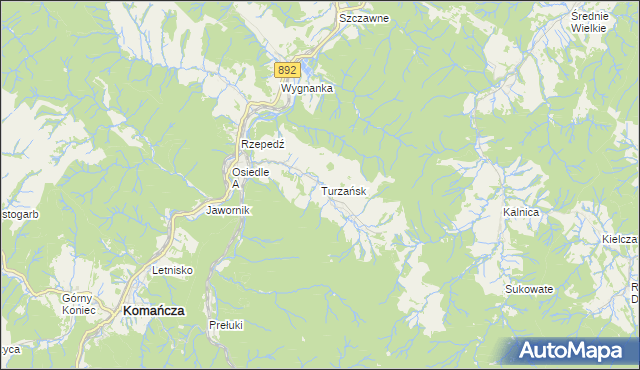 mapa Turzańsk, Turzańsk na mapie Targeo
