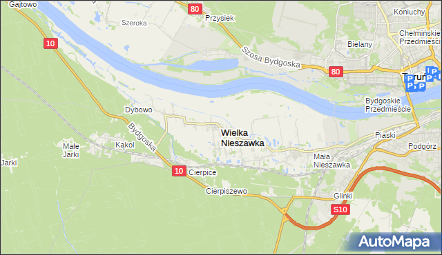 mapa Wielka Nieszawka, Wielka Nieszawka na mapie Targeo