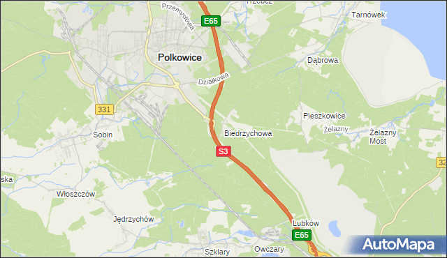 mapa Biedrzychowa, Biedrzychowa na mapie Targeo