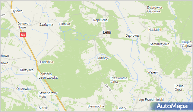 mapa Durlasy, Durlasy na mapie Targeo