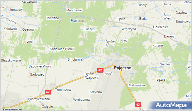 mapa Dylów Szlachecki, Dylów Szlachecki na mapie Targeo