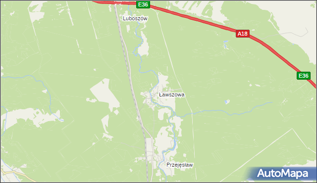 mapa Ławszowa, Ławszowa na mapie Targeo