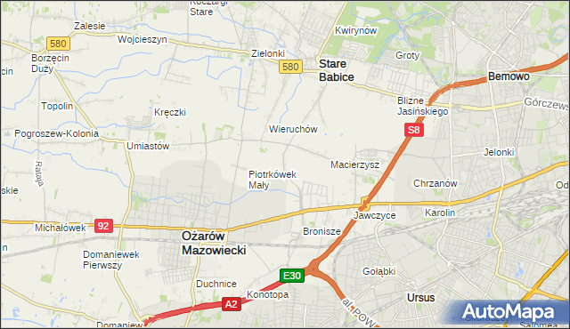 mapa Piotrkówek Duży, Piotrkówek Duży na mapie Targeo