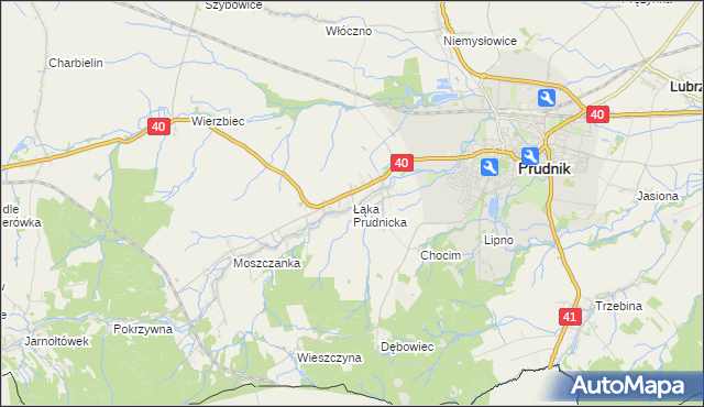 mapa Łąka Prudnicka, Łąka Prudnicka na mapie Targeo