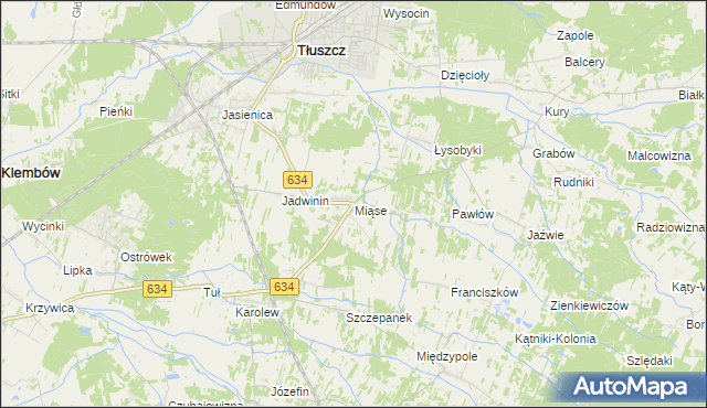 mapa Miąse, Miąse na mapie Targeo