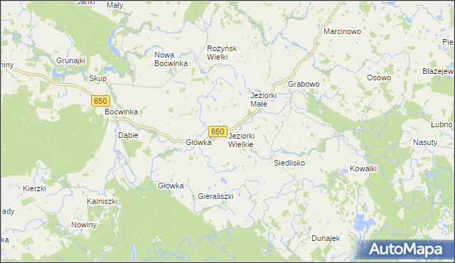 mapa Jeziorki Wielkie, Jeziorki Wielkie na mapie Targeo