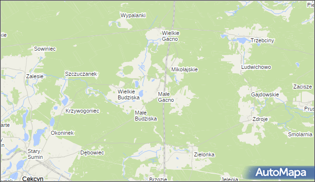 mapa Małe Gacno, Małe Gacno na mapie Targeo