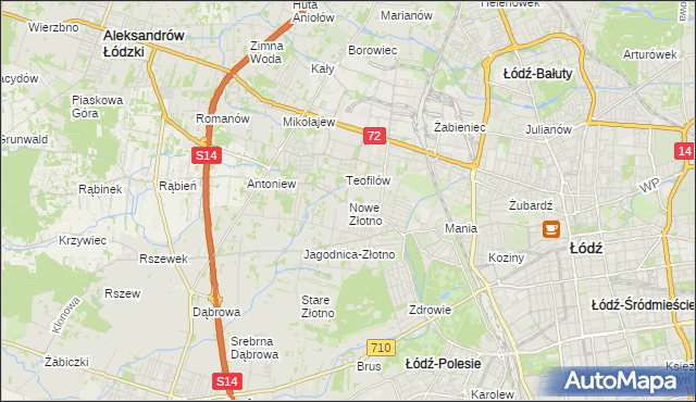 mapa Nowe Złotno, Nowe Złotno na mapie Targeo