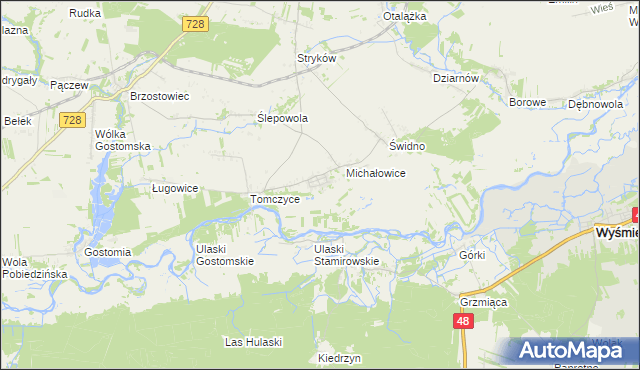 mapa Stamirowice gmina Mogielnica, Stamirowice gmina Mogielnica na mapie Targeo